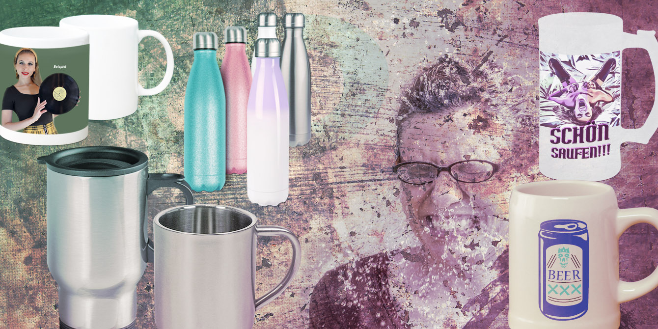 Tassen - Becher - Krüge - Flaschen bedrucken - designen und personalisieren - Bild
