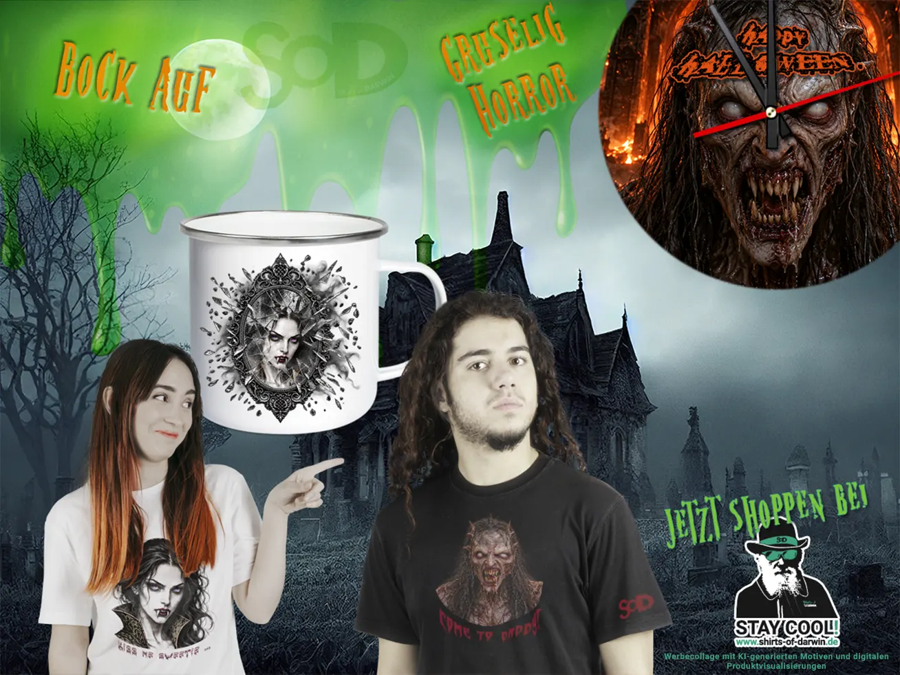 Halloween Horror- /Grusel-Tassen & T-Shirts bedrucken lassen oder kaufen Euskirchen - Bild