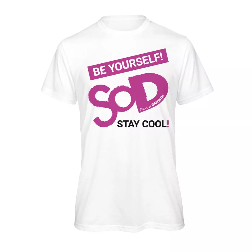 Motiv-T-Shirt - Be yousrself - Stay cool! pink - Bild