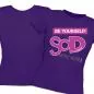Mobile Preview: Motiv Frauen T-Shirt Be yourself lila-pink - Bild