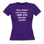 Preview: T-Shirt Damen/Frauen bedruckt - Sprüche - lila - Bild