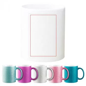Glitzertasse - Becher bedrucken mitte - Bild