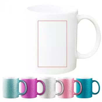 Glitzertasse - Becher mit Bild bedrucken rechts - Bild