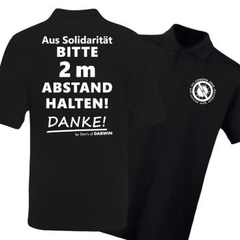 Coronavirus Poloshirt Bitte 2 Meter Abstand - schwarz - Bild