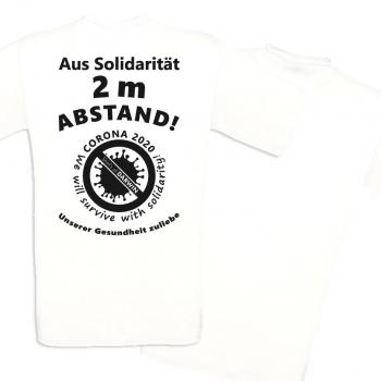 Coronavirus T-Shirt weiß - Aus Solidarität 2 Meter Abstand - Bild