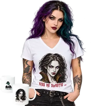 Vampirin Kiss me Horror/Gothic Shirts kaufen - Bild
