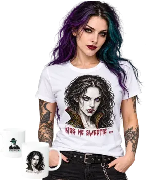 Vampirin Kiss me Horror/Gothic Shirts - Bild