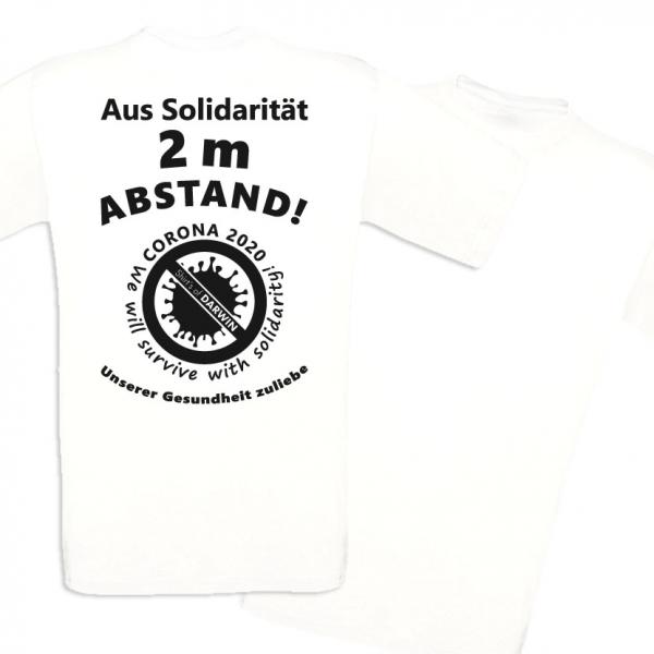 Coronavirus T-Shirt weiß - Aus Solidarität 2 Meter Abstand - Bild