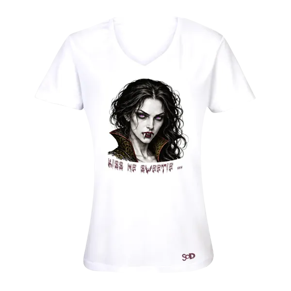 Vampirin - Vamp Kiss me Gothic/Halloween T-Shirt kaufen - Bild