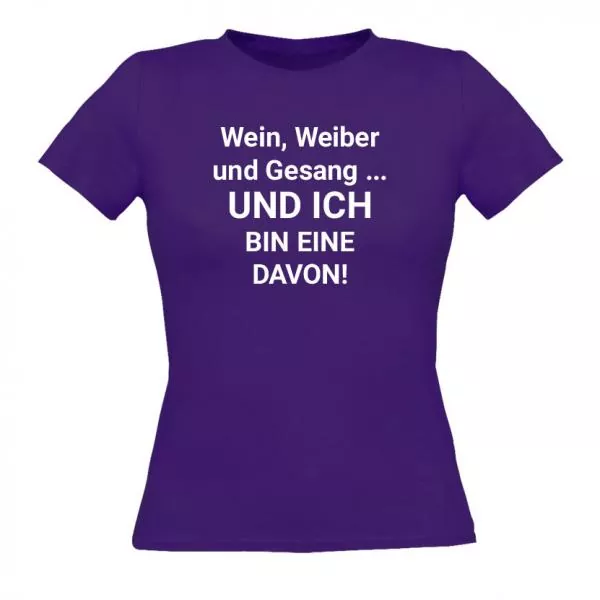 T-Shirt Damen/Frauen bedruckt - Sprüche - lila - Bild