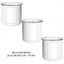 Emaille-Becher bedrucken personalisieren bis 3 Motive - Bild