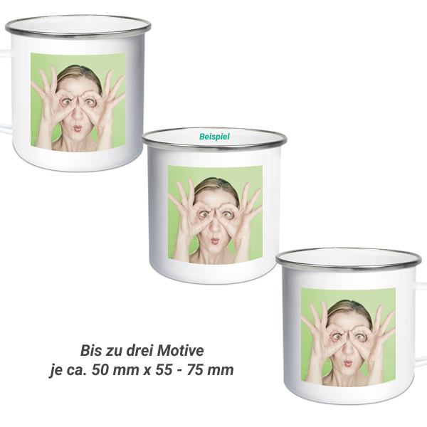 Emaille Becher/Tasse bedrucken - personalisieren Design-Beispiel Emaille Becher/Tasse bedrucken - personalisieren Design-Beispiel - Bild